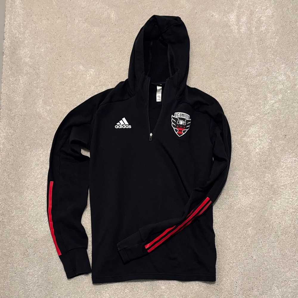 Adidas Black DC United Pullover with Red Accents
